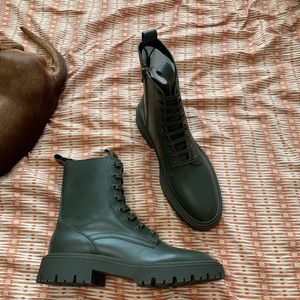 Zara Olive Combat Boots
